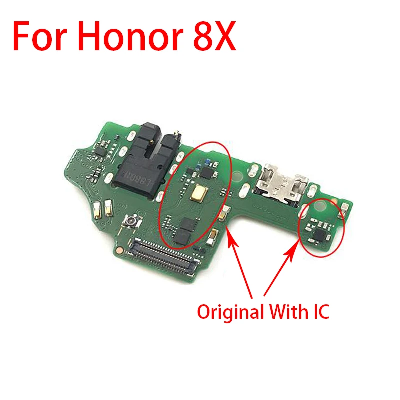 Honor 8X Original Док-разъем Micro USB зарядное устройство зарядный порт гибкий кабель плата для huawei Honor 8 9 Lite 8X Max 5X 5C запасные части - Цвет: Honor 8X Original