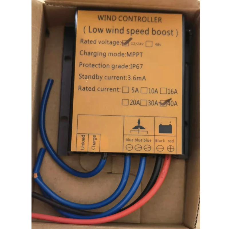 regulador de carga para moinho de vento, gerador, 30A, 40A, 12V, 24V
