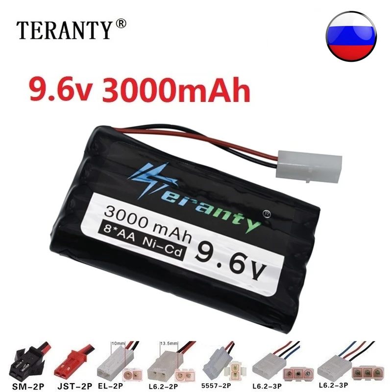 9.6v 3000mah Rechargeable Battery For Rc toys Cars Tanks Robots Gun NiCD AA 2400mah Batteries Pack Boat 1PCS | Игрушки и хобби
