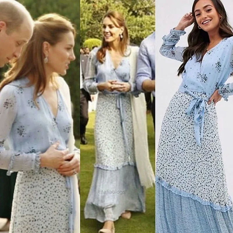 Kate Middleton, длинное платье, высокое качество, весна, новинка, женские модные, вечерние, повседневные, пляжные, элегантные, шикарные, с принтом, сшитое, шифоновое платье