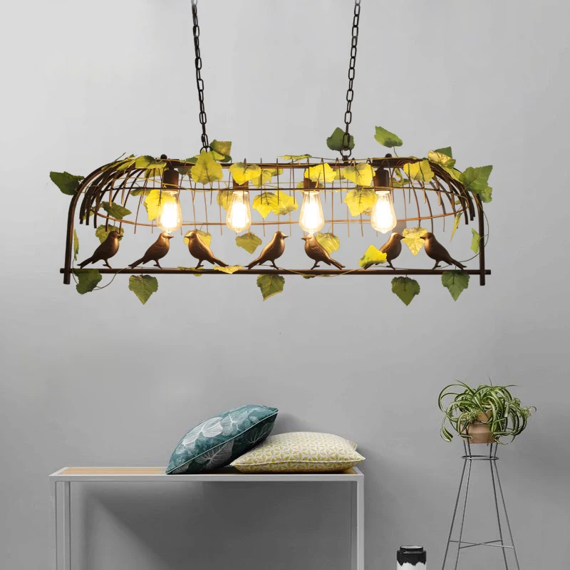 Retro Industrial style Bird cage Chandelier Wrought iron LED lamps  for restaurant dining room garden bar decorative light