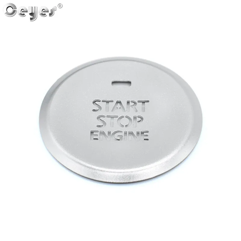 Silver Button Cover Ceyes 1 шт. аксессуары для автомобильных наклеек кольцо для запуска двигателя полупрозрачный выключатель Кнопка крышка подходит для Mazda 3 Axela Авто стиль - Название цвета: Silver Button Cover