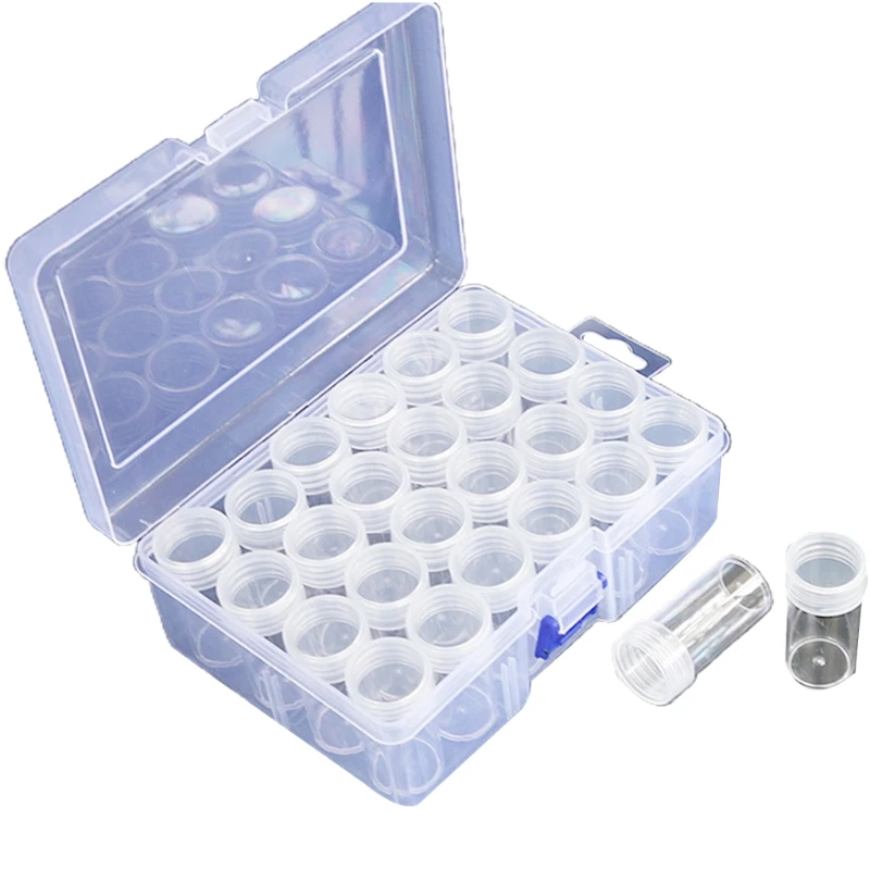 Diamond Painting Storage Box Clear Plastic Bead Containers Set Jars with Lid for DIY Diamond