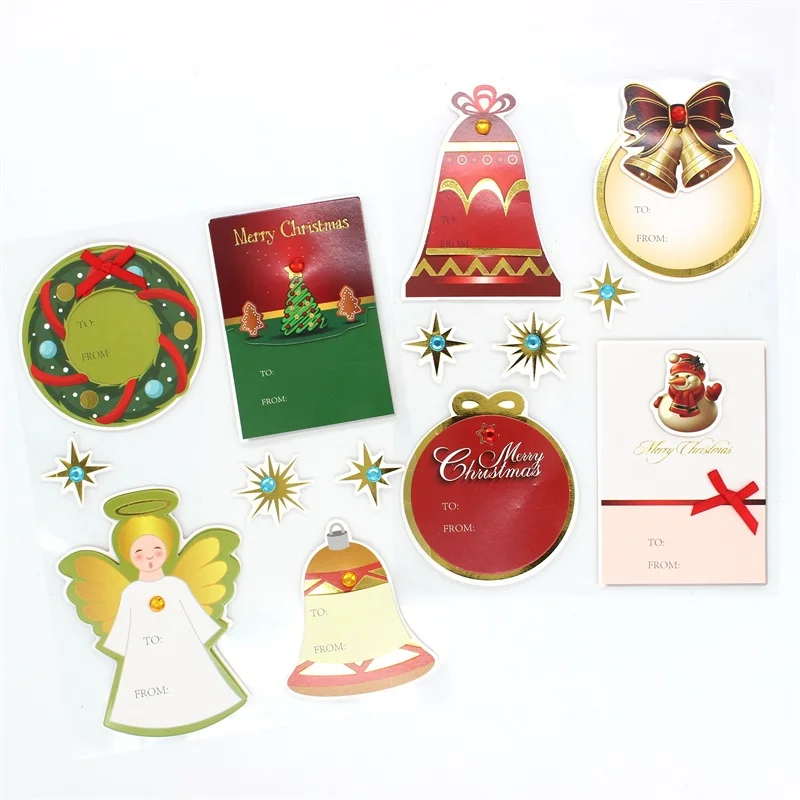 

KSCRAFT 2pcs Merry Christmas 3D Stickers Self- adhesive Sticker for Scrapbooking/ DIY Crafts/ Card Making Decoration