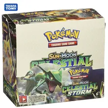 324 Cards Pokemon TCG: Sun & Moon Celestial Storm 36-Pack Booster Box Trading Card Game Kids Collection Toys 4 pack trading card toploaders 3x4inch transparent