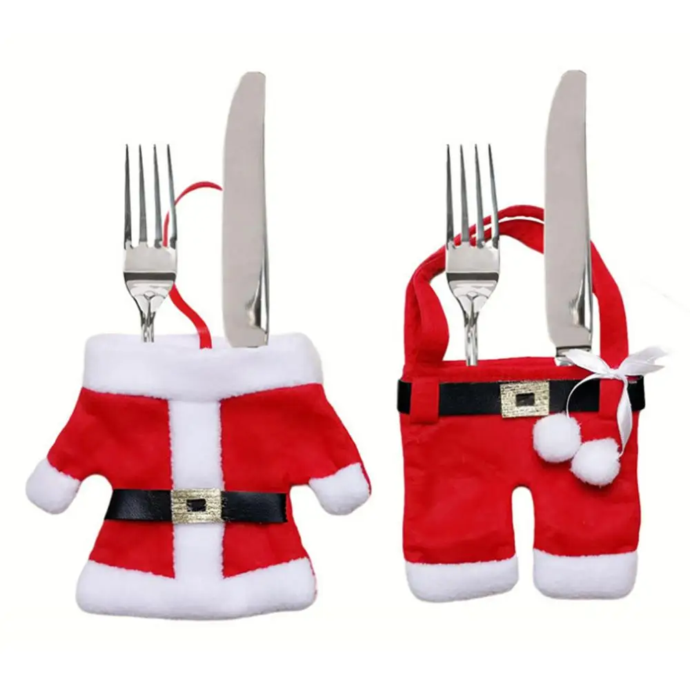 

3pcs Cutlery Holder Santa Clause Christmas Decorations Cutlery Holder Pocket Tableware Christmas Knifeware Tableware Gift Bags