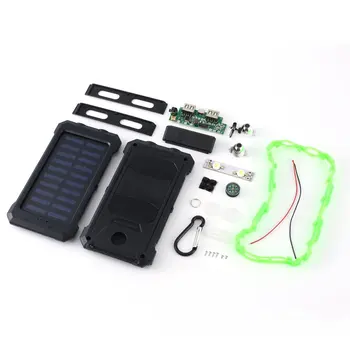 

DIY Solar Power Bank Case 2 USB Ports External Charger Powerbank Case for Emergency Outdoor Camping Travel with Compass dropship