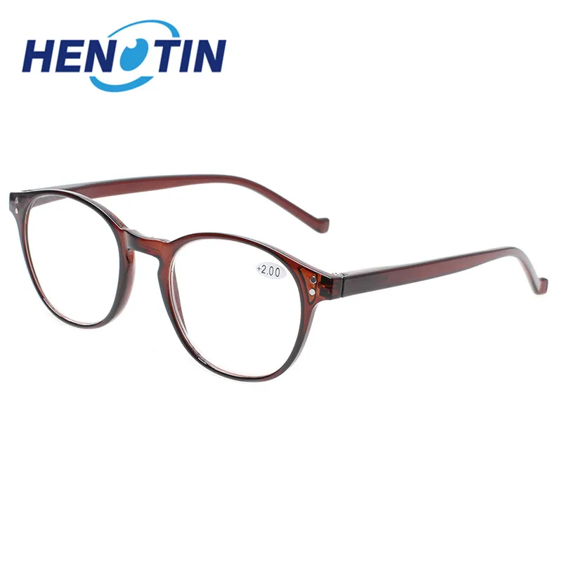 Henotin модные круглые очки для чтения с пружинными петлями мужские и женские