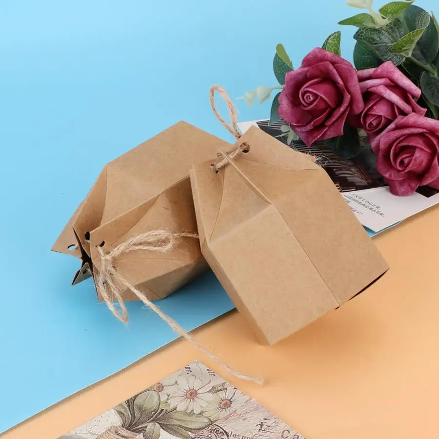 Подарочные коробки 50 шт. Новые DIY крафт бумага подарочная коробка для свадьбы