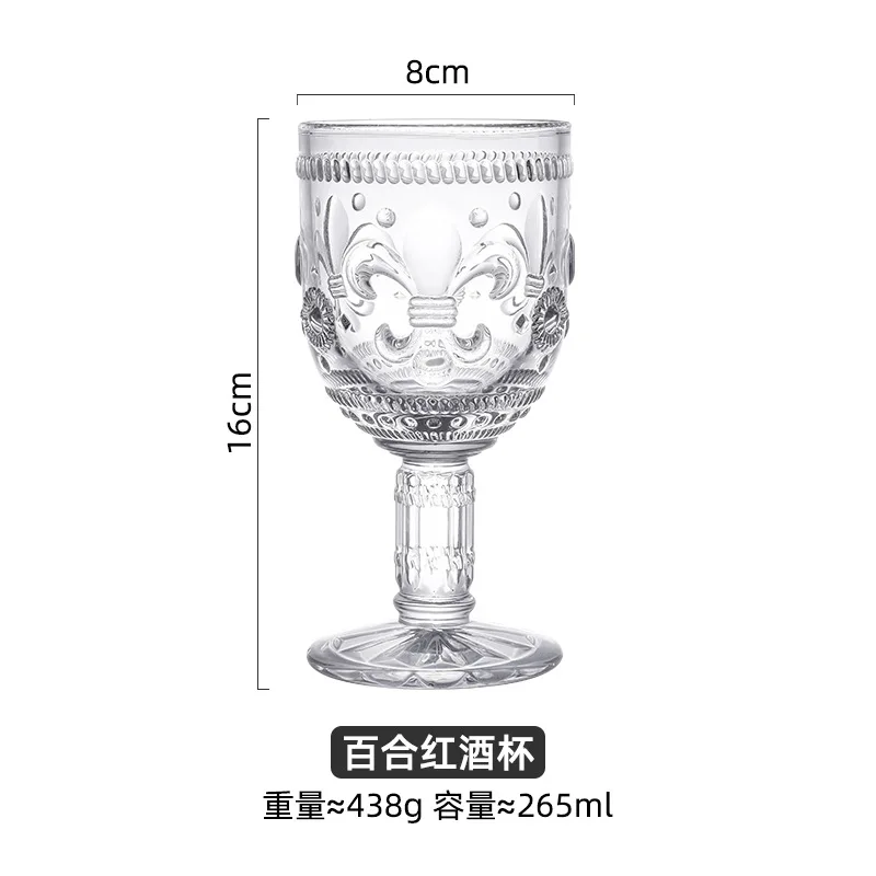 European iris relief glass creative crystal glass water cup tea cup wine fruit juice beverage household