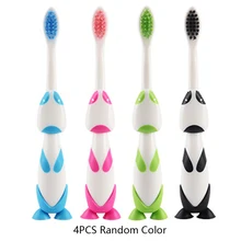 4 шт мультяшная зубная щетка мягкая чистка зубов ручной нескользящий уход за полостью рта детский набор случайный цвет