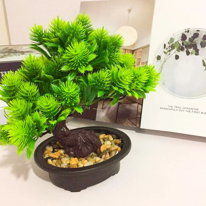 Искусственное пластиковое дерево Топиарий растения в горшке поддельные растения горшок домашний офис Декор