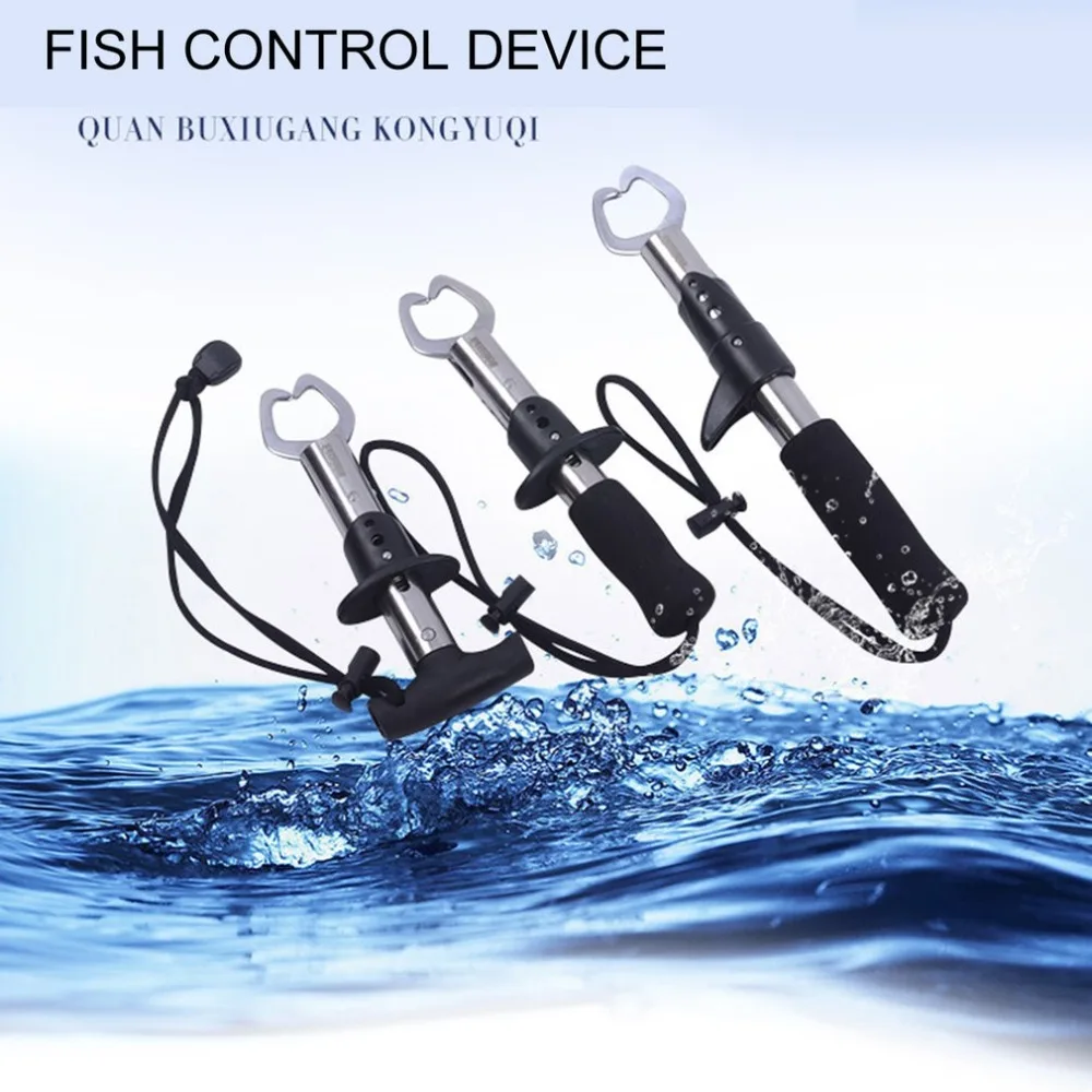 Portable Fish Lip Grabber Gripper Grip Holder Tool Stainless Steel Fishing Gear Weight Capacity with Wrist Strap | Спорт и