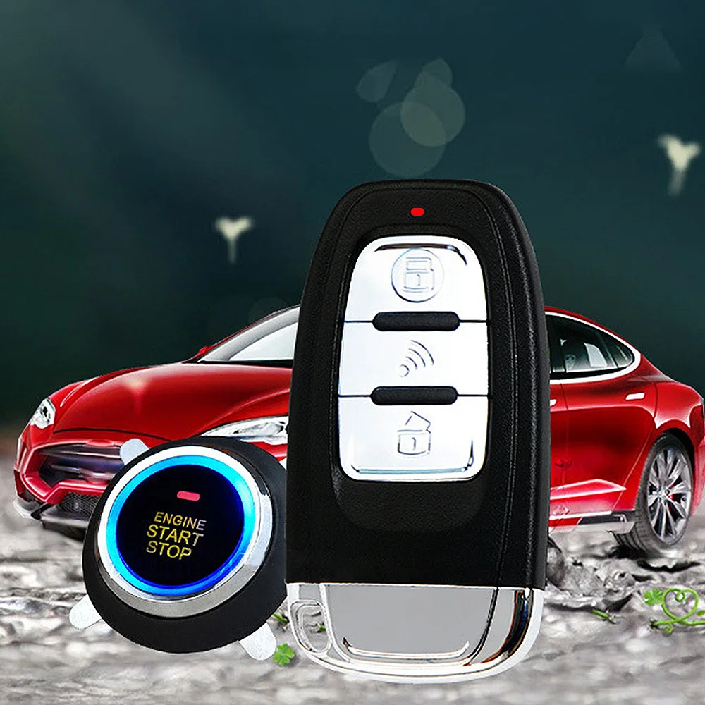 

Auto Car Alarm Car Keyless Entry Engine Start Alarm System Push Button Remote Starter Universal Smart Car Start Button System