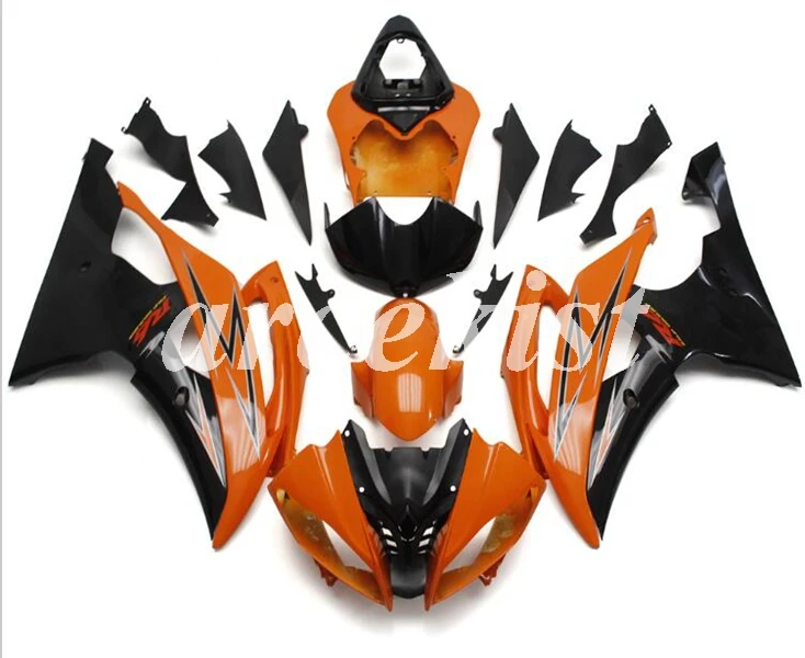 ABS мотоцикл полный обтекатель комплект подходит для YAMAHA YZF-R6 2008- 08 09 10 11 12 13 14 15 16 комплект кузова оранжевый черный