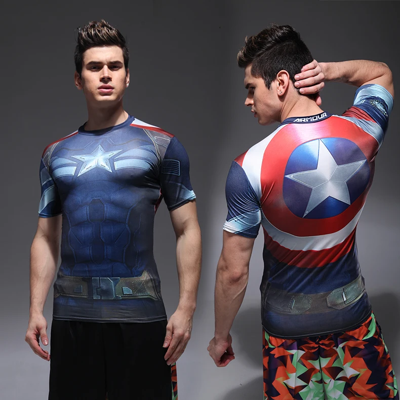 New 2019 Batman Spiderman Ironman Superman Captain America cycling jersey Marvel T shirt Avengers Costume Comics Superhero mens