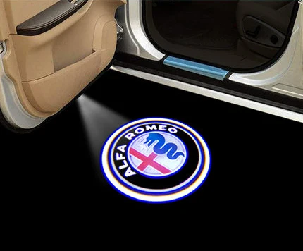 Автомобильный Стайлинг для Alfa Romeo Giulia Giulietta Mito Stelvio Brera 147 156 159 ALFA логотип светильник светодиодный двери автомобиля светильник любезно светильник - Испускаемый цвет: Темно-синий