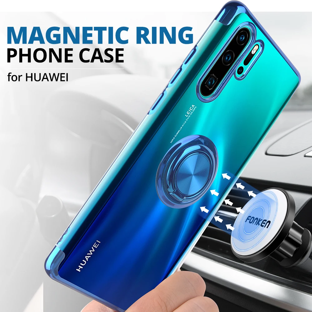 

Finger Ring Magnetic Holder Phone Case for Huawei P30 Pro P20 MATE 20 Phone Cover Magnet Car Holder Case For Huawei Mobile