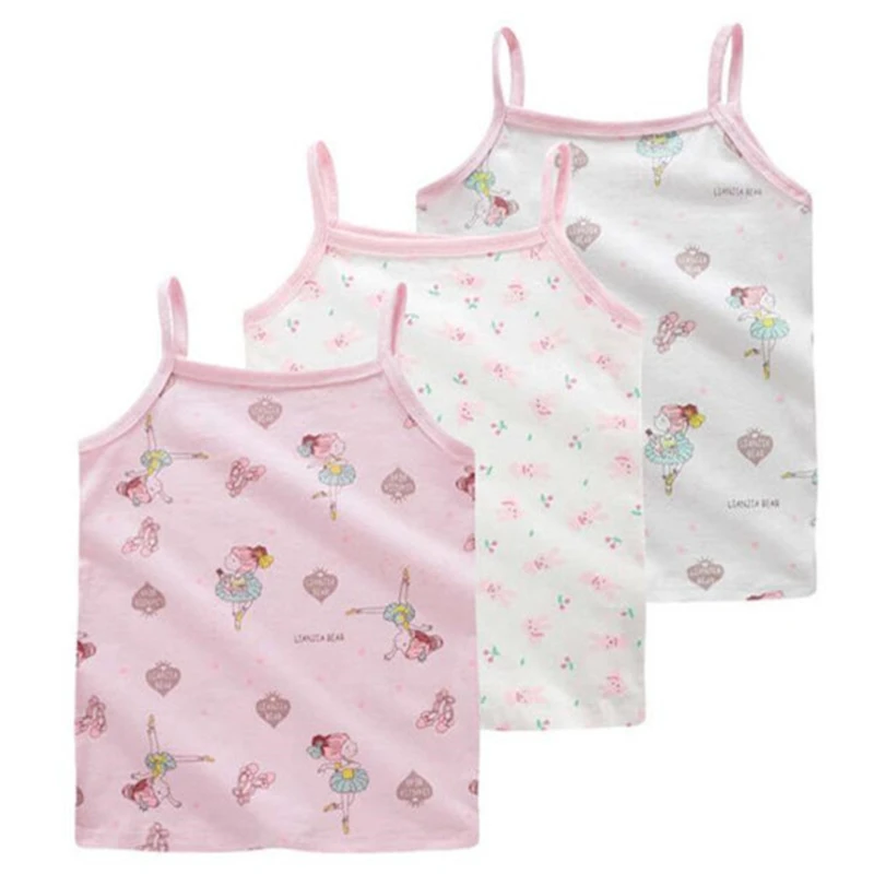 3pcs/Lot Summer Baby Undershirt Singlet Girls Shirts For Children
