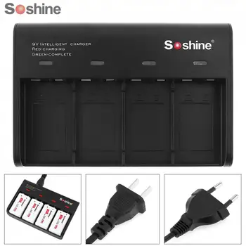 

Soshine Black 4 Slots Smart Battery Charger with LED Indicator for 9V Li-ion /Ni-MH /LiFePO4 Rechargeable Batteries