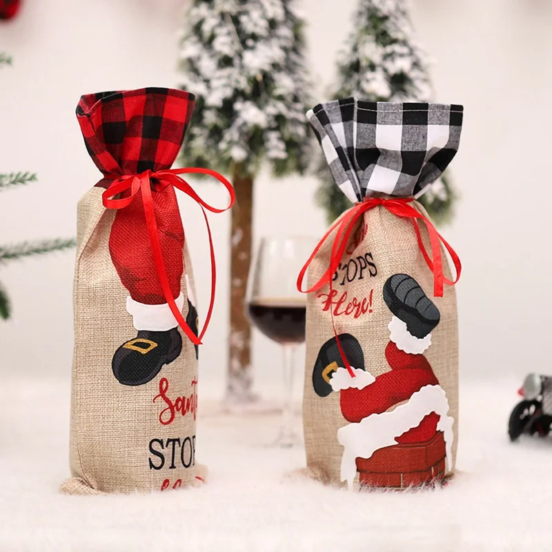 Couverture de Bouteille de Vin de Noël Mignon Robe de Chandail de Bouteille de Vin Sacs de Bouteille Vêtements pour Décorations de Noël Décoration de Table Cadeau Ornement de Couverture de Bouteille de Vin de Noël Mignon Robe de Chandail de Bouteille de Vin Sacs de Bouteille Vêtements pour Décorations de Noël Décoration de Table Cadeau Ornement de