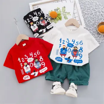 

Fashion Children Clothing Suits Baby Boys Girls Cartoon T-shirt Pants 2Pcs/Sets Infant Summer Outfit Kids Tracksuits For 1-6 Yrs