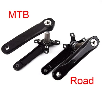

New Mountain&Road bike glossy matt 3K full carbon fibre bicycle crank with alloy bottom bracket Axis 170/175mm MTB Free shipping