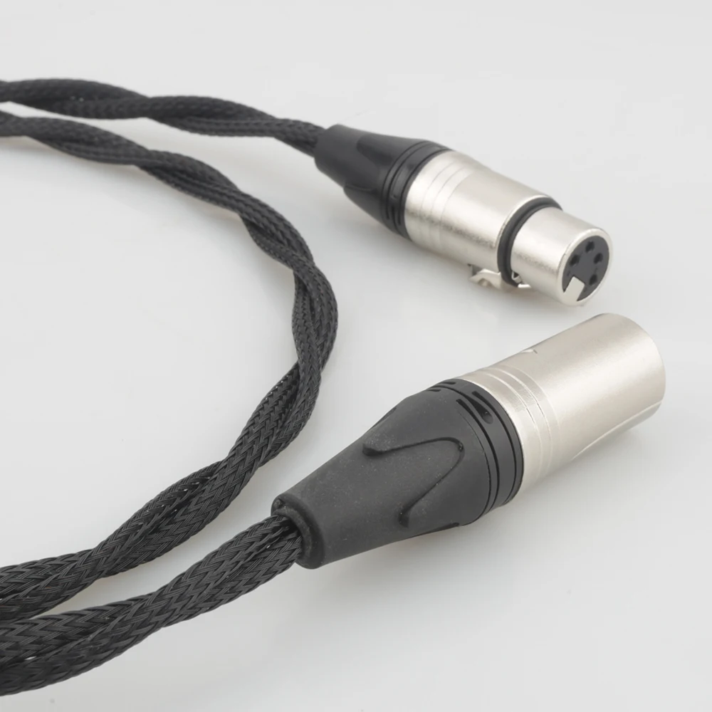 Audiocrast 4 Pin XLR Balance Male to 4 Pin XLR Balance Female Extension Cable Headphone Extension Cable Audio Cable