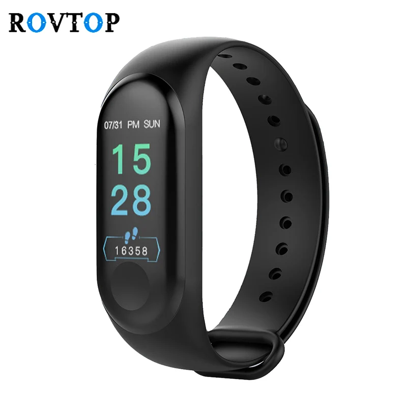 

Rovtop Smart Watch Bracelet Wristband M3 Plus Blood Pressure Heart Rate Monitor Fitness Tracker Sports Smart Wristband