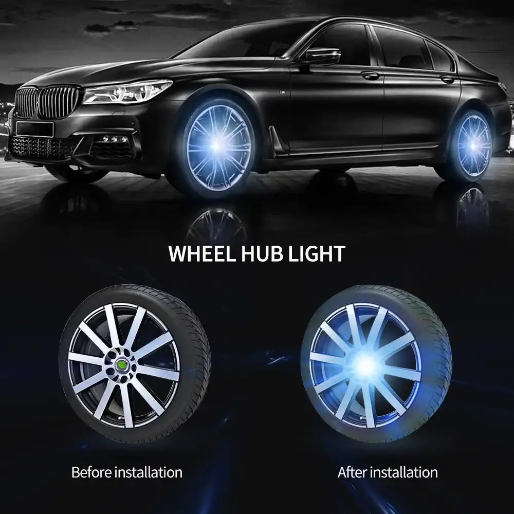 Hub Light wheel center hub sticker Car Floating Illumination Wheel Caps