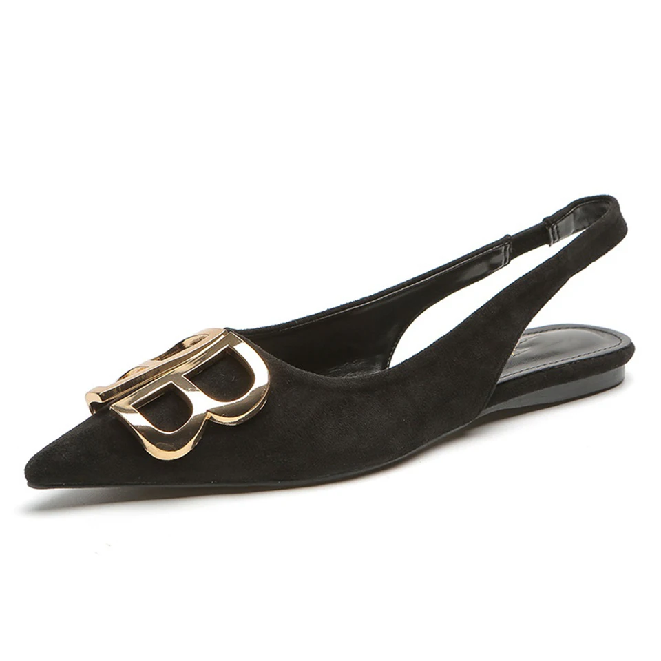 

Summer flat women's sandals fashion new pointed toe shallow set behind the feet shoes women sandals