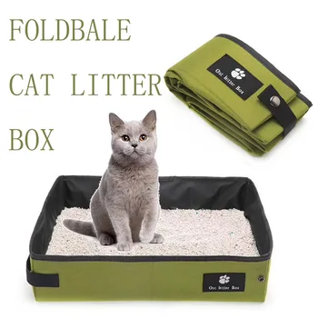 

Pet Cat Litter Box Portable Folding Waterproof Litter Carrier Toilet Outdoor Cat Litter Box Pet Supplies