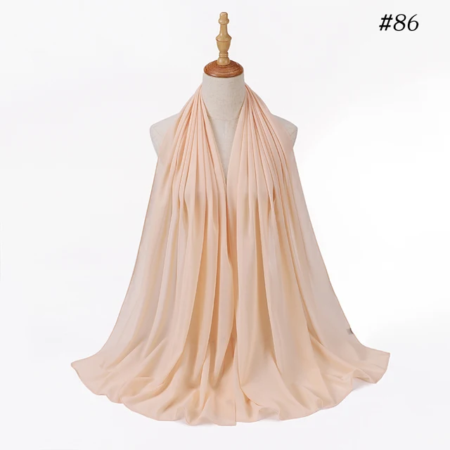 women plain bubble chiffon scarf hijab wrap printe solid color shawls headband women hijabs scarves/scarf 60 colors COLOR 86