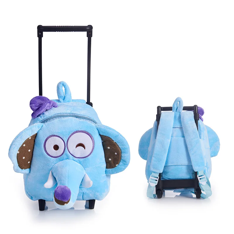 elephant Мультфильм 3D Животные с узором для маленьких детей школьная сумка на колесах съемный чемодан на колесиках подарок для мальчиков девочек школьная сумка для детей - Цвет: elephant