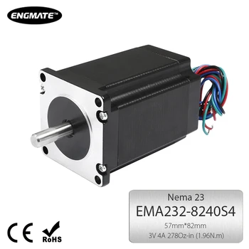 

ENGMATE Nema 23 Stepper Motor 278Oz-In 2-Phase 4A for CNC Mill Router Cutter EMA232-8240S4