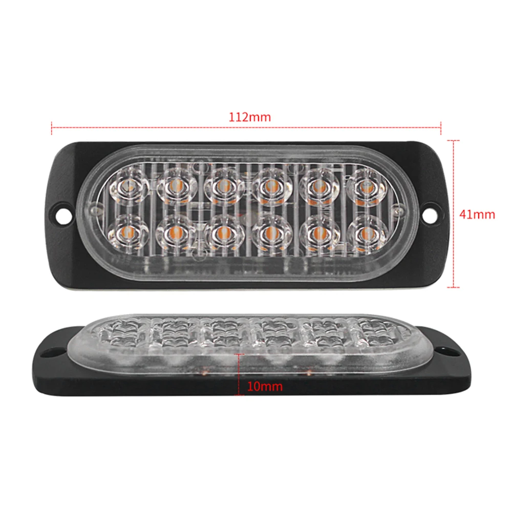 12LED лампы автомобиль грузовик Предупреждение светодиодные световые индикаторы "безопасно" 12 V-24 V 36W желтые супер яркие 4 шт., низкое энергопотребление, быстрый немедленный старт времени