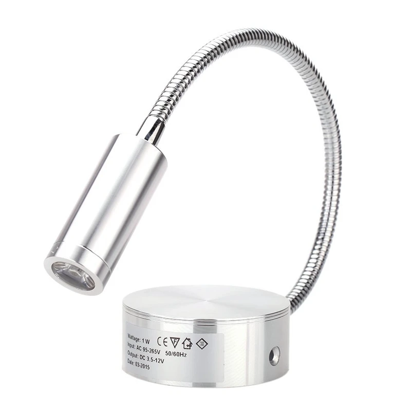 

LED reading lamp 1w wall lighting night bed lamps Soft Tube Adjustable background mirror light flexible reading light without s