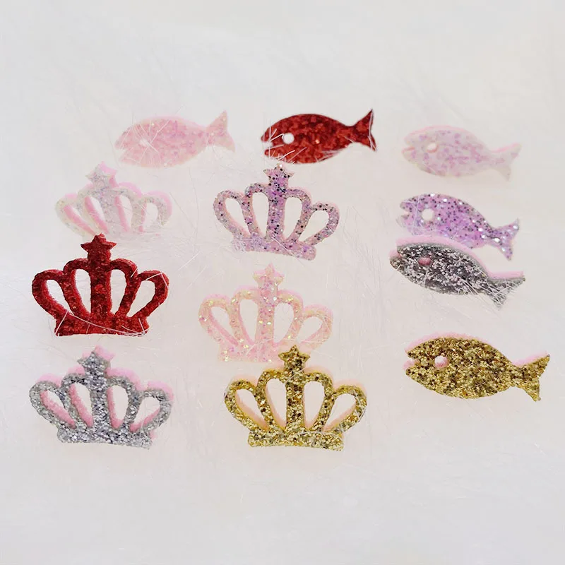 60pcs/Lot Glitter Powder Crown DIY Handmade Accessories Fish Children's Headwear Decoration Materials Wholesale And Retail | Дом и сад