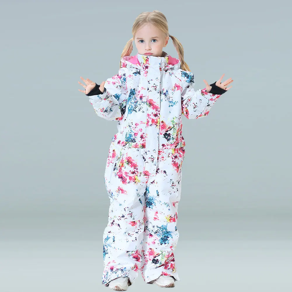 Зимний брендовый детский лыжный костюм для температуры-30 детский брендовый водонепроницаемый теплый зимний комплект для мальчиков и девочек, детская куртка для сноуборда - Цвет: CSPM