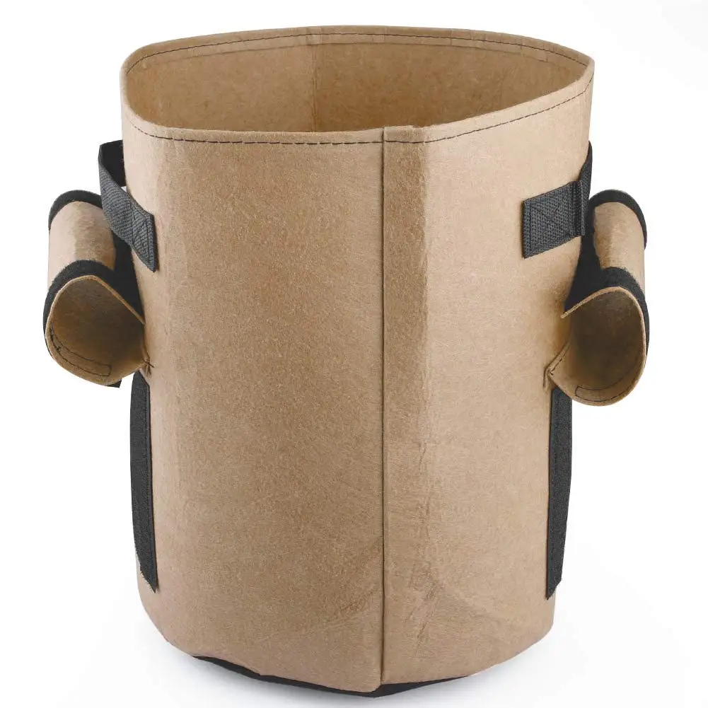 Camel Brown M 10/7 галлонов выращивание картофеля мешок двойной двери горшок Нетканый экологически чистый крытый Открытый завод мешок - Цвет: Camel Brown M