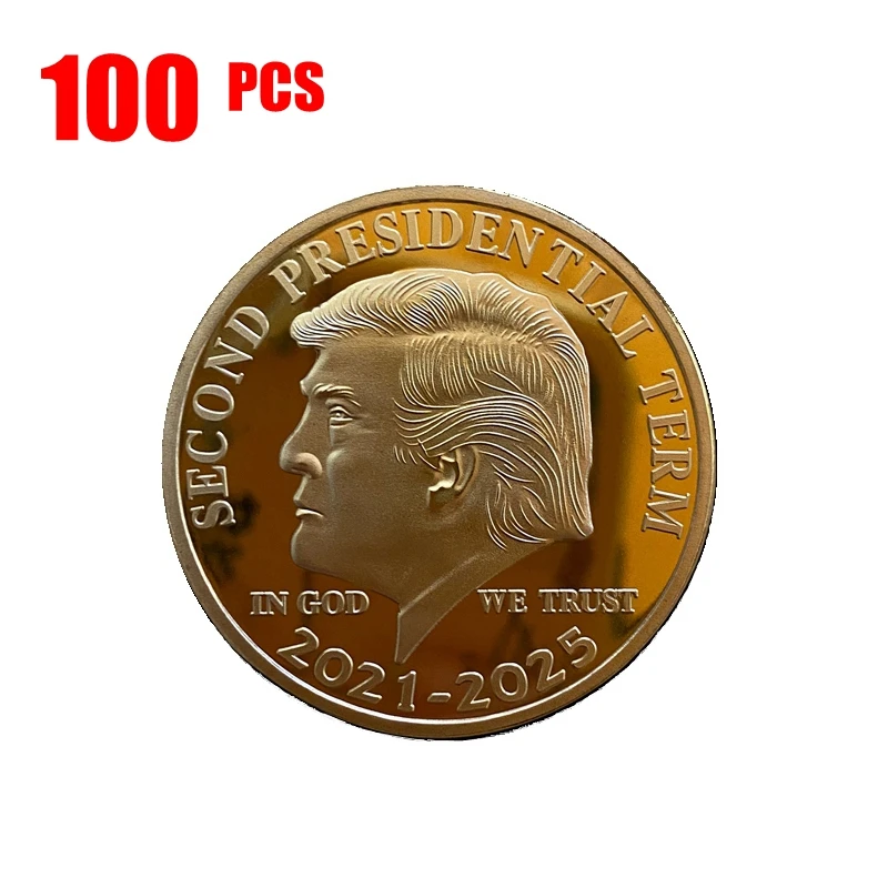 

US Donald Trump Commemorative Coin Collectible Gold Coins "Second Presidential Term 2021-2025 IN GOD WE TRUST"