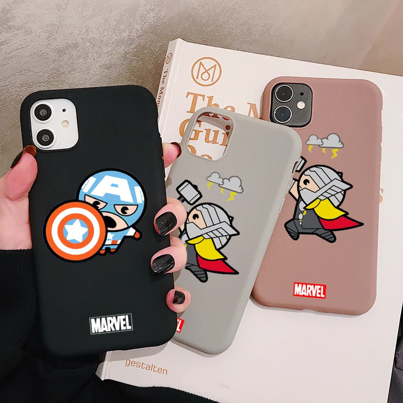 Чехол для телефона Captain America Thor iPhone 11 Pro XR X Xs Max 8 7 6 Plus 6S 5S SE матовый Силиконовый