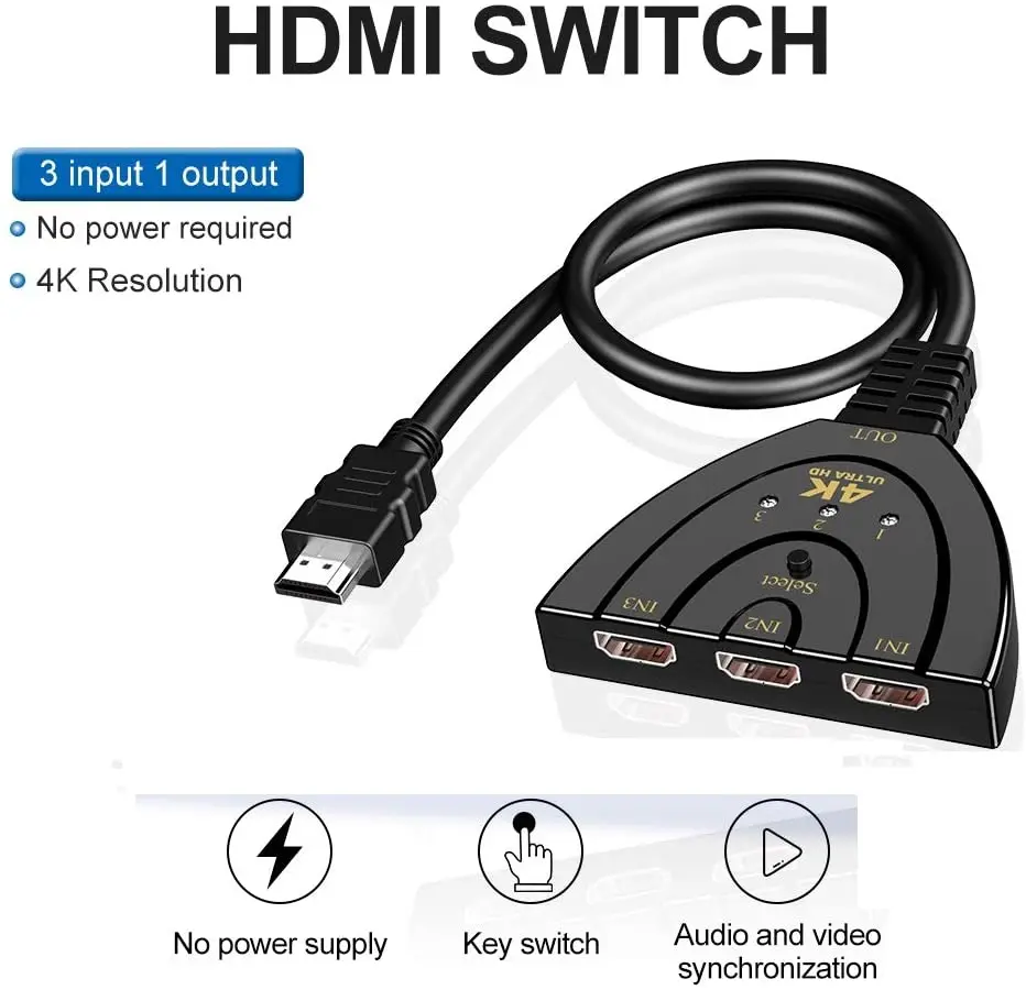 3 портовый мини разветвитель HDMI 1.4b 3D переключатель 1080P в 1 хаб для DVD HDTV Xbox PS3 PS4|hdmi