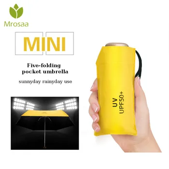 

Small Fashion Five Folding Umbrella Rain Women Gift Men Mini Pocket Parasol Girls Anti-UV Waterproof Portable Travel Umbrellas