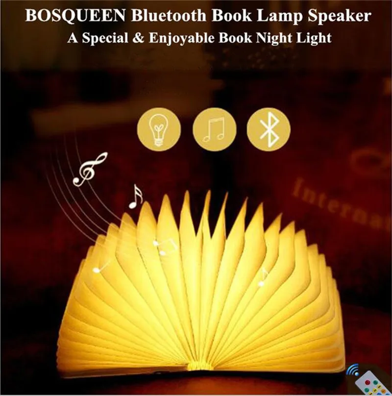 BOSQUEEN новинка Складная Лампа для книг с Bluetooth динамиком светодиодный Светодиодные