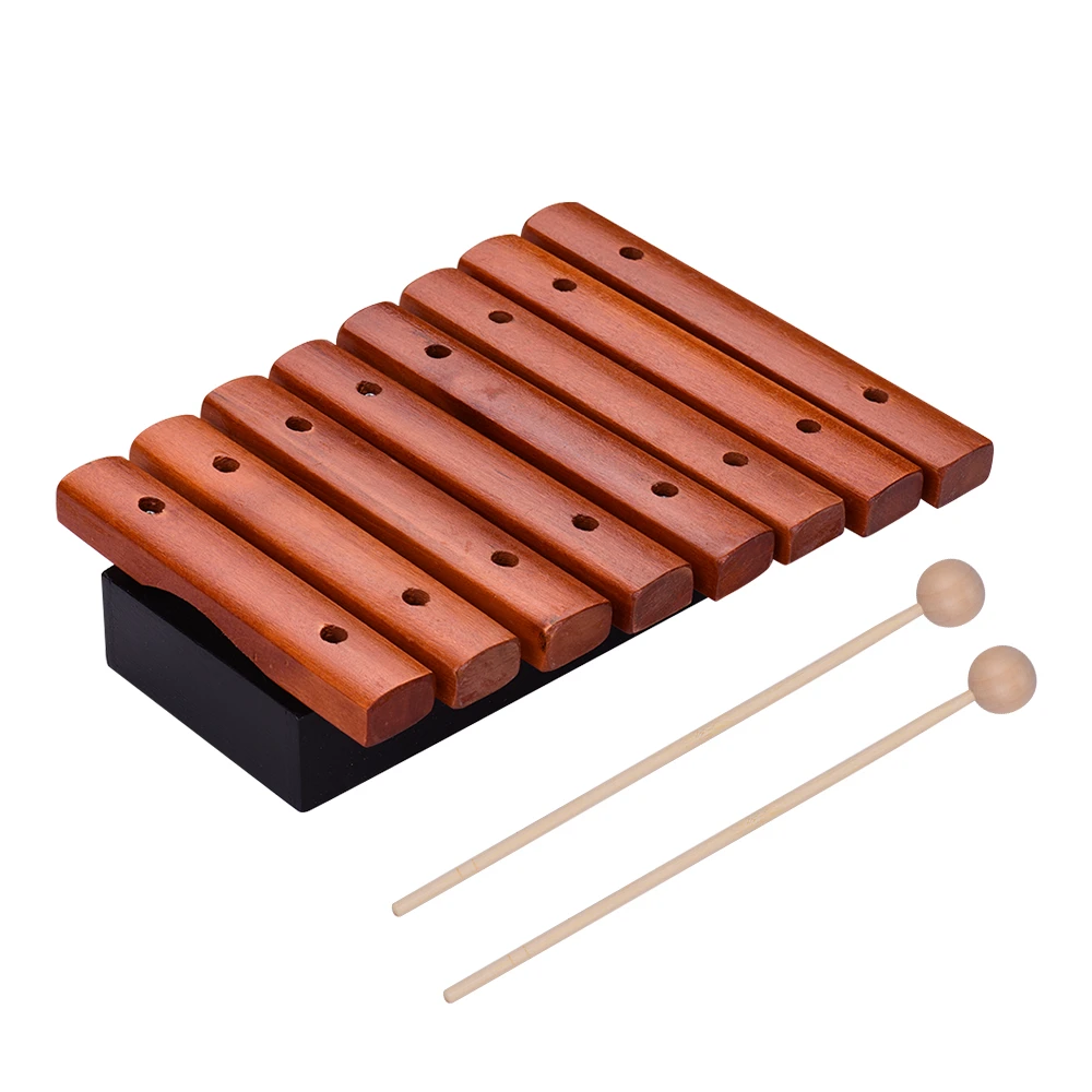 Wooden 8 Notes Keys Xylophone CiCy Kids Xylophone Wooden Musical Toys Children Musical Instrument with 2 Wood Mallets Educational Toy