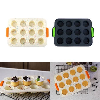 

12 Cavity Muffin Silicone Cake Mold Muffin Cup Cake Bakeware Fondant Cupcake Mold Cookies Muffin Chocolate Mould Baking Tools