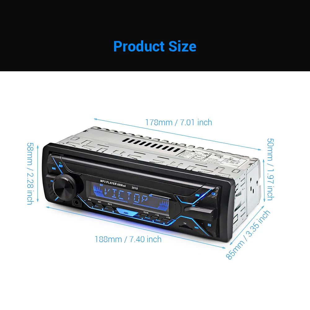 Bluetooth Авто mp3 плеер мультимедийная система 87 5 108 0 МГц fm радио с пультом