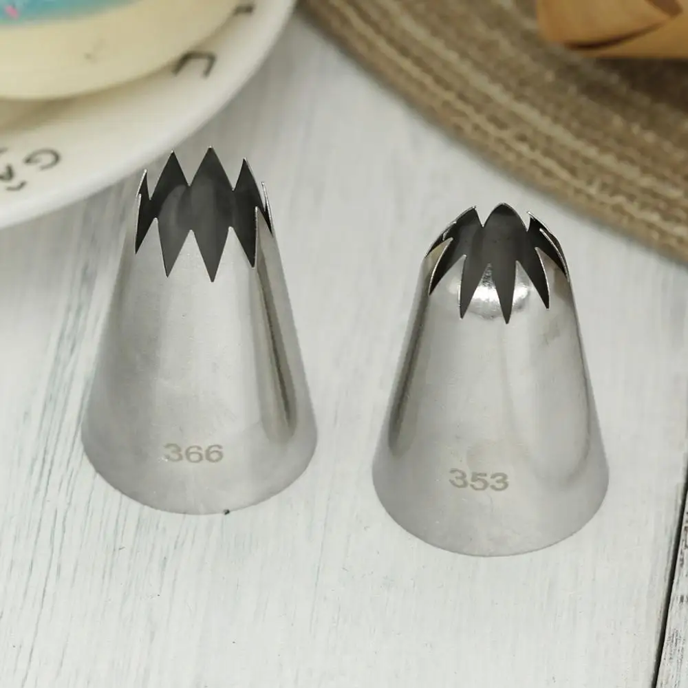 Large Size Piping Nozzles 353 Closed Star 366 Open Star Icing Tips