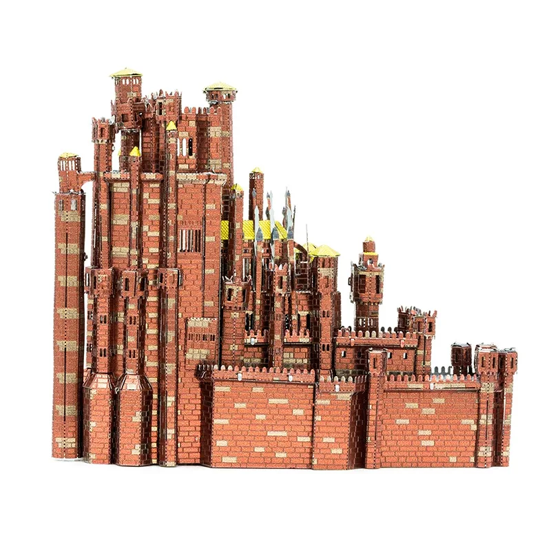 

3D Metal Puzzle Red Keep Model KITS DIY Laser Cut Assemble Jigsaw Toy Gift for Children